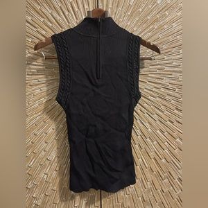 Whbm black zip up shell tank black